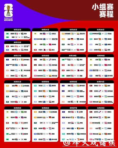 2026年世界杯完整赛程时间表揭晓 2026年世界杯完整赛程时间表揭晓